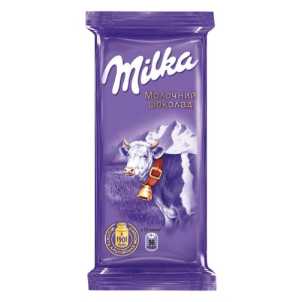 Шоколад, Milka, молочна шоколад 90 г.