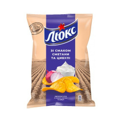 Чипси, Люкс, 125г Сметана та цибуля картопляні