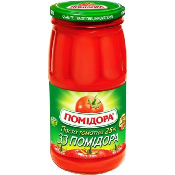 Томатна паста 33 помідора 460гр. скло